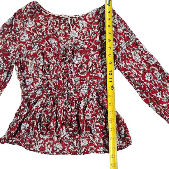 Feather Bone Wom Sz 4 Anthropologie Corset Waist Boho Piratecore Hippie Blouse - Picture 3 of 12